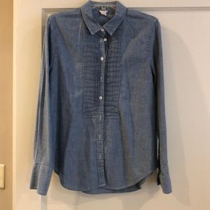 J. Crew denim tuxedo shirt. Size 6.